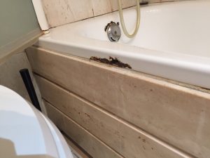 Reparación canto de bañera oxidado